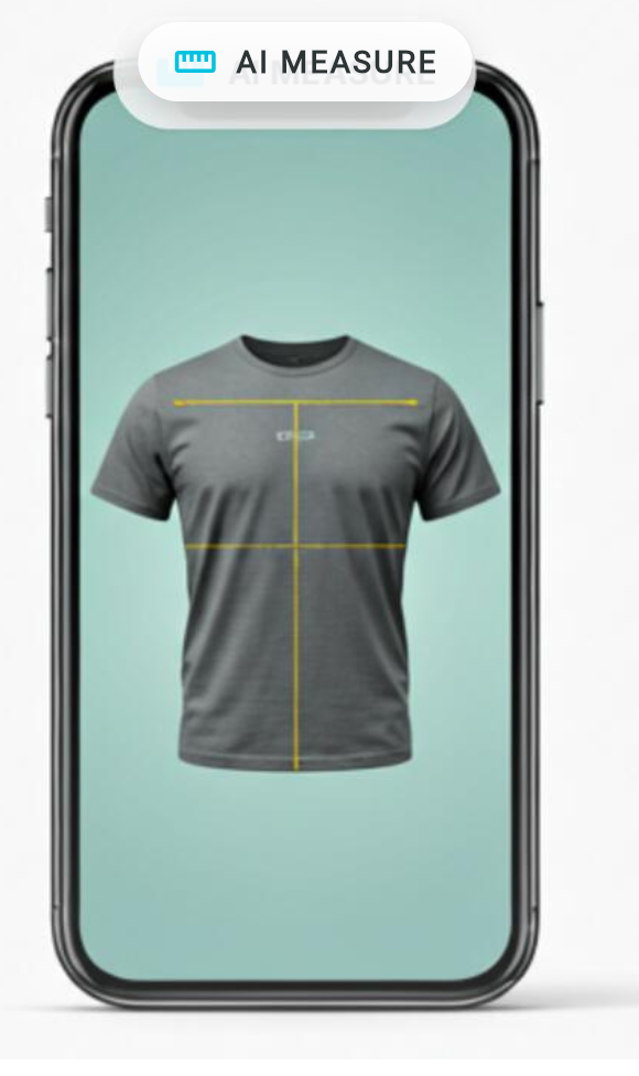 自動採寸機能スマホアプリ画面